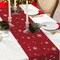 Christmas Table Runner 13x72 Inch, Red Snowflakes Pine Tree Table Decors for Seasonal Winter Xmas Holiday Home Kitchen Dining Party